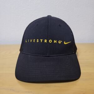 Nike Golf Livestrong Flexfit Fitted Black Mesh Hat Embroidered Flexfit FAST SHIP